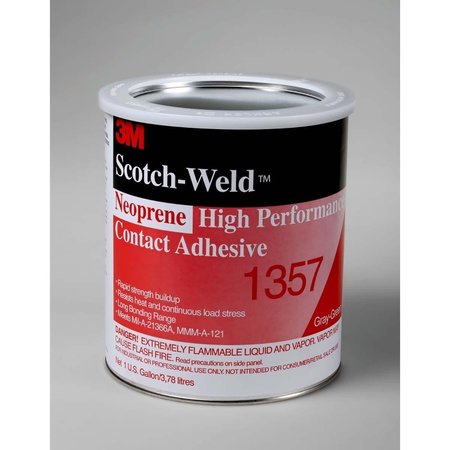 3M Oil & Gas Neoprene High Performance Contact Adhesive 1357 Gray-Green, 1 Quart 62135765303